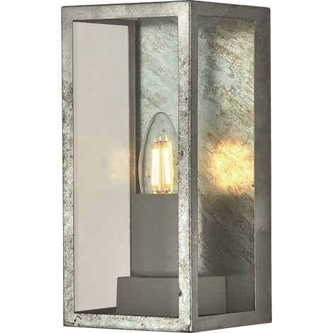 Box Applique murale d'extérieur II, argent et verre transparent, IP44 (1/3)
