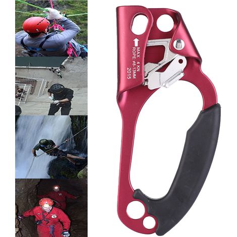 Gant de Protection Main Droite pour Cordes d'Escalade 8-13mm - Rouge Vif (1/5)