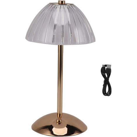 Ortviai Lampe de bureau LED en cristal avec commande tactile, batterie intégrée 1800 mAh – pour chambre, café, hôtel (1/5)