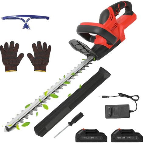 Tagliasiepi senza fili, 2000 giri/minuto, include 2 batterie, rosso (2 batterie) (1/2)