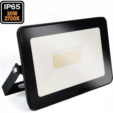 Europalamp – Projecteur LED 30W blanc chaud 3000K – Haute luminosité 2480Lm – Étanche IP65 pour extérieur – Aluminium solide