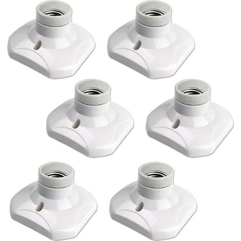 Lot de 6 douilles plafond E27 supports pour ampoules LED jusqu'à 60W, AC 85-265V, intérieur (1/5)