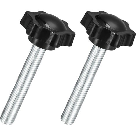 2Pcs Boutons Étoile M10 x 60mm, Bouton de Serrage Hexagonal en Plastique à Visser à la Main pour le Remplacement du Pied de Parasol (1/5)