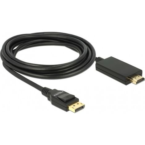 DELOCK Cable Displayport 1.2 Conector - Conector HDMI-A de alta velocidad Pasivo 4K 3 m negro
