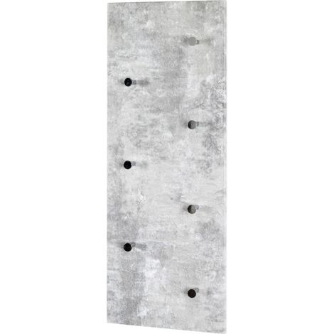 Patère Murale 7 Crochets Déco "Béton" 80cm Gris (1/3)