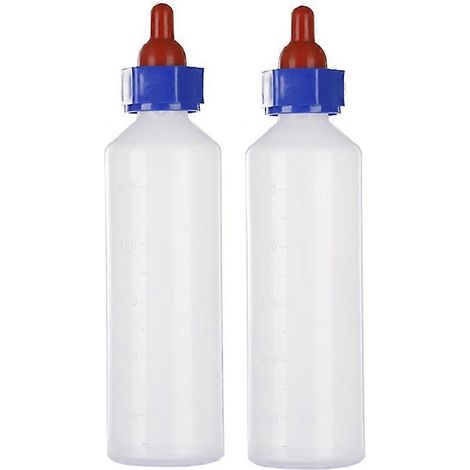 Lot de 2 biberons de 500 ml avec tétine pour veaux et chèvres, outils d'élevage. (1/5)