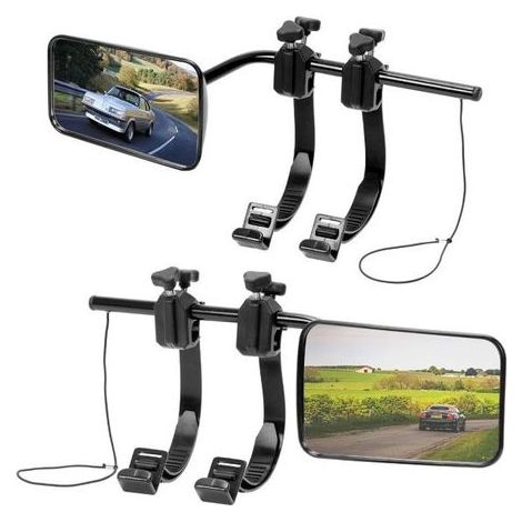 2 rallonges universelles pour rétroviseurs de camping-cars – 120 x 180 mm – Pliables. réglables. articulées – Visibilité accrue – pour caravanes (1/5)