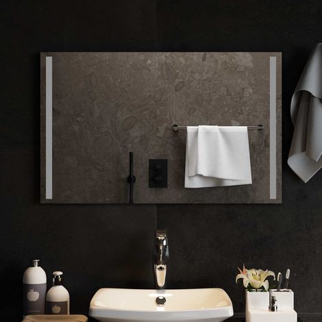 Teenpull – LED-Badezimmerspiegel Transparent 80 x 50 cm Gehärtetes Glas (1/5)