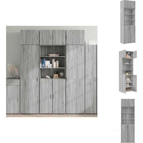 Hochschrank Grau Sonoma 70x42,5x225 cm Holzwerkstoff - Hochschrank - Hochschränke - Schrank Hoch - Schränke Hoch (1/5)