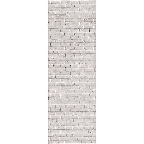 Sticker réfrigérateur et lave vaisselle, briques blanches mur effet trompe l'oeil maison, 180 cm X 59,5 cm (1/3)