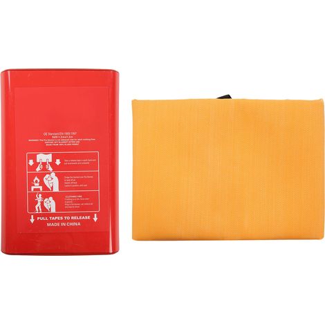 Couverture anti-feu d'urgence en fibre de verre silicone ignifuge, protection de sécurité pour cuisine et maison, couleur orange. (1/5)