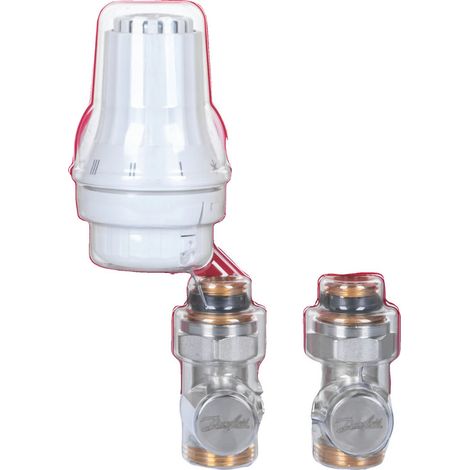 Ensemble de robinets thermostatiques Danfoss RAE/RLV-KS 1/2 blanc (1/5)