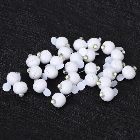 Lot de 100 micro boules LED déco fête mariage Noël maison en plastique lumière blanche diamètre 1.5cm piles LR41 (1/5)