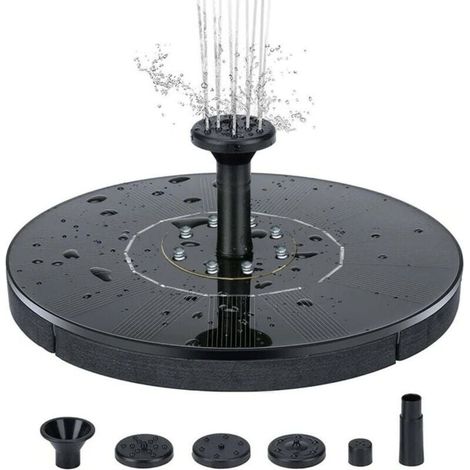 Fontaine solaire extérieure 16cm - Pompe intégrée - Pour jardin et terrasse - Décoration aquatique élégante (1/4)