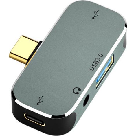Hub USB Type C avec ports USB 3.0, 2.0 et prise jack 3,5 mm, adaptateur/répartiteur externe à 4 ports pour Windows