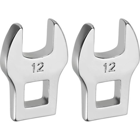 2 Pcs Clé À Fourche À Embout 3/8 Pouce 12mm Métrique Clé À Écrou À Embout CR-V Acier Électrozingage Clé À Fourche Ouverte Pour Mécaniciens De Réparation Automobile, Argent Brillant (1/5)