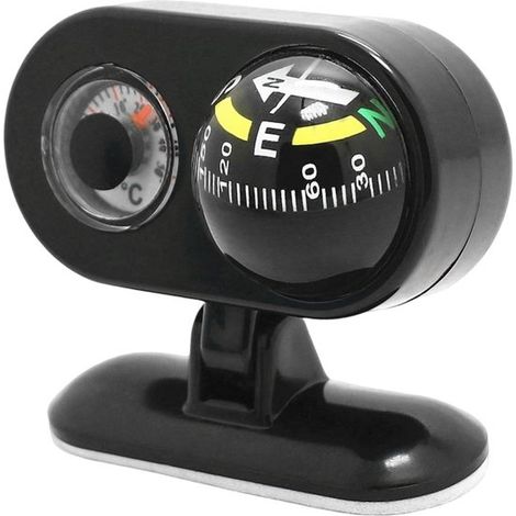 Brújula para coche con indicador de temperatura, apta para vehículos, barcos, camiones, autocaravanas, buques y viajes al aire libre. (1/5)