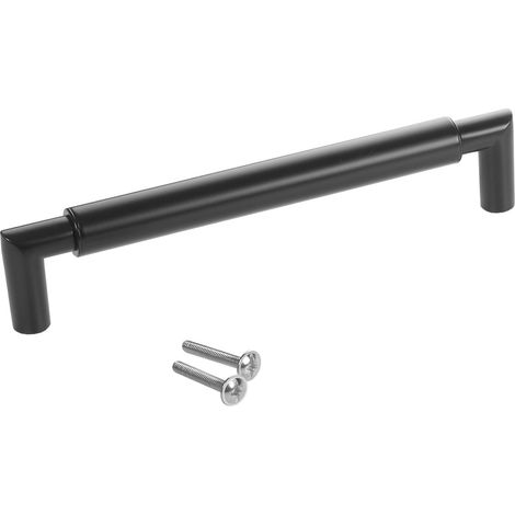 SOTECH Möbelgriff E9 echt Edelstahl Ø 16 mm mit Sockeln aus Metall, schwarz matt, BA 160 mm, 1 Stück