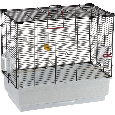 Ferplast PIANO 4  Gabbia per canarini e altri piccoli uccelli. Variante  - Misure: 59 x 33 x h 55 cm - Nero