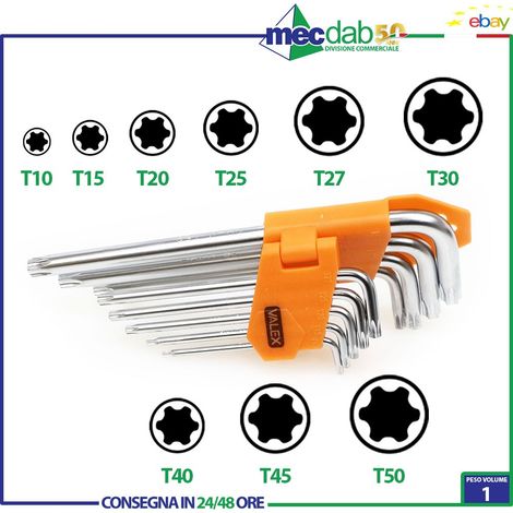 CHIAVI MASCHIO TORX PIEGATE SERIE 9 PEZZI CRV (1/3)