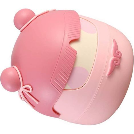 Petite poubelle à couvercle basculant, corbeille de bureau compacte, mini corbeille à papier pour salle de bain, chambre, bureau, rose (1/5)