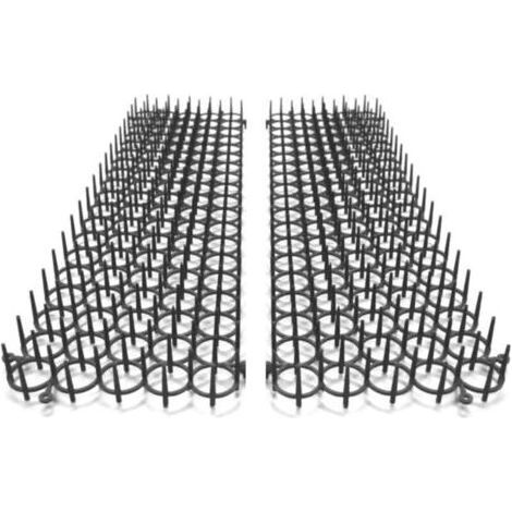 Lot de 2 Grilles Anti-nuisibles - Pic Anti Pigeons, Oiseaux, Chats - Repulsif Naturel et Ecologique pour Jardinières et Potagers - Protection Immédiate - Découpable et Modulable - 49 X 14 CM-Muntra (1/4)
