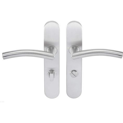 Pair Tempo Disco Stainless Steel Backplate Handles for Interior Doors 228x43mm without Key (1/3)