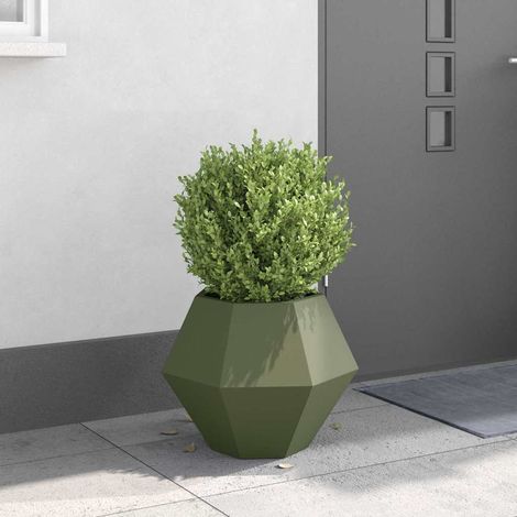 Pflanzkübel Olive Grün 50 x 50 x 40 cm Stahl