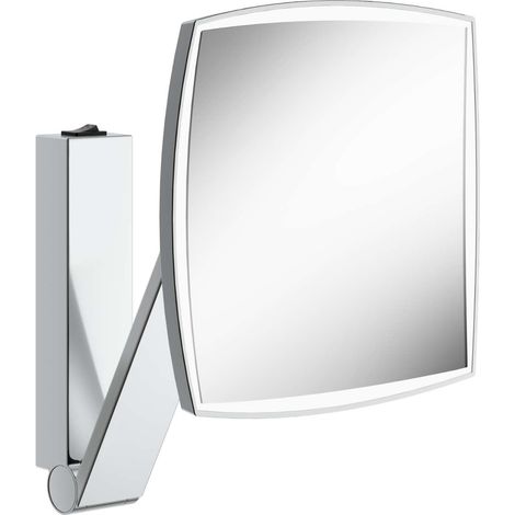 Keuco - Espejo de pared cosmético con iluminación LED, cromo 17613019004