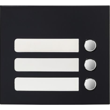 Façade 3 BP finition noire satinée pour module d'appel GTSW 200433 - AIPHONE GF3PB