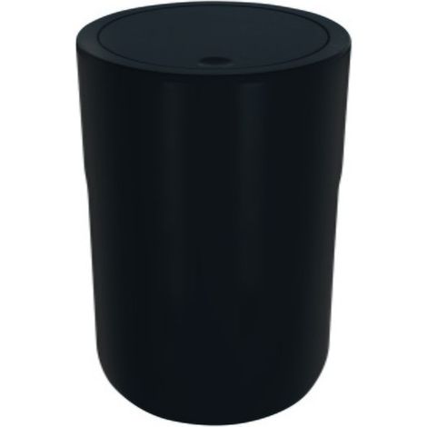 Spirella – Poubelle de salle de bain 5L – Couvercle basculant – Noir – Dimensions 19x26cm – Polystyrène
