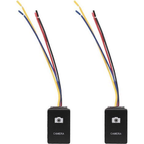 Deux interrupteurs d'éclairage LED bleus 12V (noirs) compatibles avec Land Cruiser, Yaris et RAV4. (1/5)