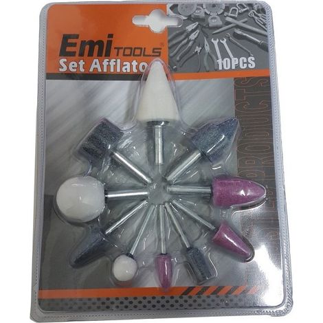 Trade Shop - Juego 10 Pz. Muelas Giratorias Con Piedra Para Accesorios De Afilado De Brocas -