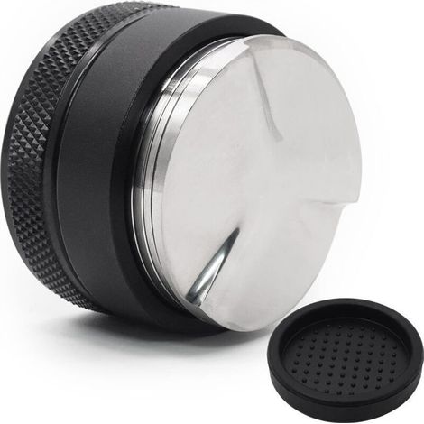 Distributeur de café et tamper 53 mm double tête Outil de nivellement de café 2 en 1 Outil de distribution d'expresso et de presse Compatible avec les porte-filtres Sage Portafilters (1/4)