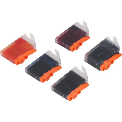 Les cartouches d'encre préremplies sont compatibles avec les imprimantes PIXMA iP4200/iP4300/iP4500. La cartouche 5 couleurs est la PGI-5BK+CLI-8BK/C/M/Y. (1/5)