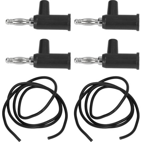Kit de 10 cordons de test à fiches bananes 4 mm, section 1 mm², pour tests électriques, noir (1/5)
