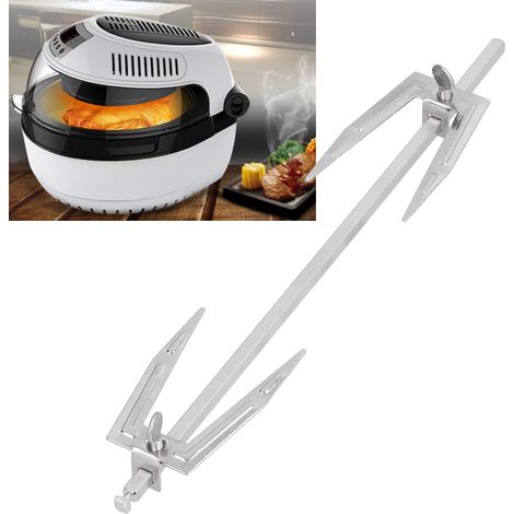 [Barbecue Rotisserie] [Fourchette Rotative Grill] Fourchette Rotisserie Grill En Acier Inoxydable pour Poulet avec Fourchettes et Axe Rotatif - Accessoire Friteuse Grilled Chicken Fork (1/5)