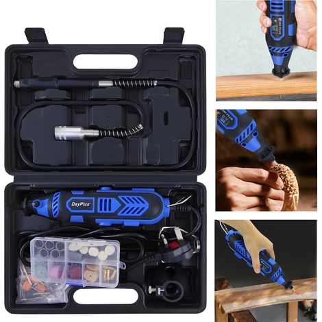 Mini-Schleifer Schleifmaschine 80 teilig inklusive Koffer Handschleifer Multischleifer Multitool Rotary Drill Grinder Schleifen Werkzeug (80 teilig) (1/5)