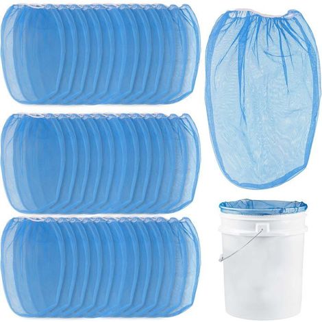 Lot 36 Sacs Filtre 5 Gallons Nylon Bleu Fin - Maille Fine Élastique pour Peinture Liquide Hydroponie Jardin (1/5)