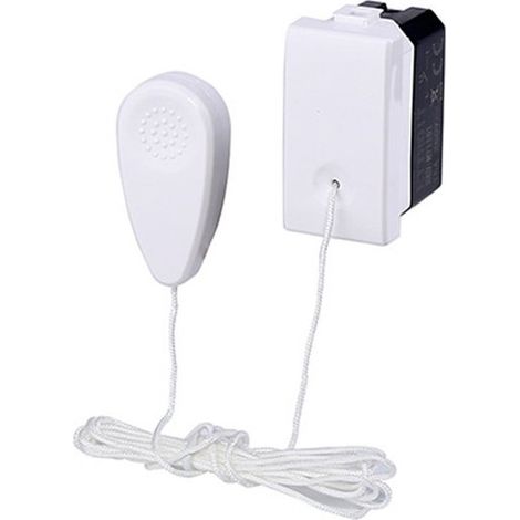 ETTROIT EV1101 Zugtaster 1P 10A mit Kabel Farbe weiß kompatibel mit VIMAR PLANA