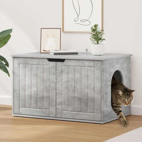 Niche pour chat, en béton, 85 x 55 x 50,5 cm, bois d'ingénierie