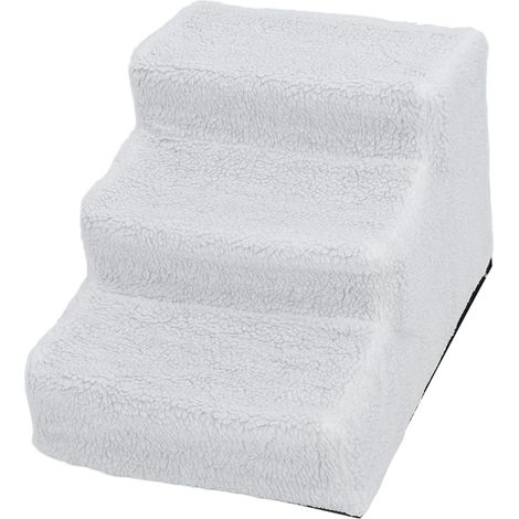 Escalier pour chien, rampe en plastique antidérapante avec surface en polaire, marches faciles à utiliser pour lit, canapé et chaises (1/5)