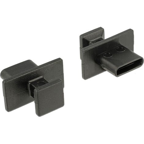 Delock Cubierta antipolvo para USB Type-C⢠hembra con agarre grande 10 piezas en negro