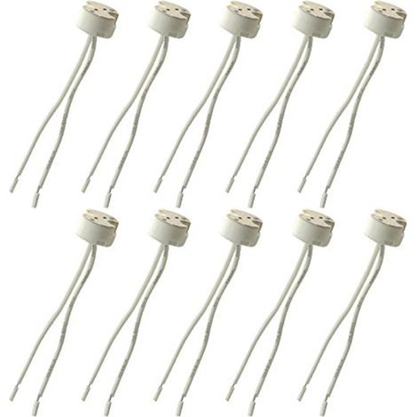 Lot de 10 Bases en Céramique pour Ampoule à LED MR16 G5.3 - Base de Lampe MR16 G5.3 Mr11 pour Halogènes 12 V et Ampoules LED, Connecteur à Fil (1/5)