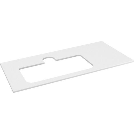 BRAHEA Plan de travail Rockstone, trou pour lavabo, 96,6x51,5cm, gauche, blanc mat
