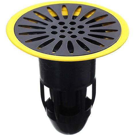 Bouchon de siphon de douche anti-odeurs, couvercle de siphon de sol désodorisant noir (1/2)