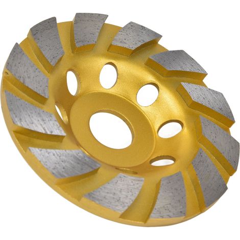 Meule à béton disque diamant turbo segments tasse ponçage rapide pour meuleuse maçonnerie 115 mm (1/5)