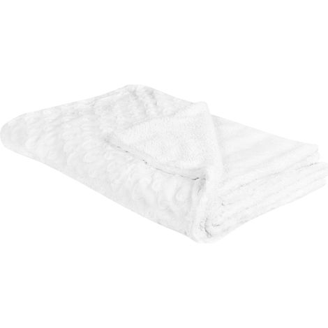 Manta de poliéster blanco crema 150 x 200 cm colcha cubrecama suave Kandilli