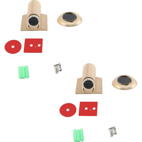 Fermaporta magnetico in lega di zinco, fermaporta anticollisione a scomparsa per pavimento, per casa, ufficio, camera da letto, filo dorato, 2 set. (1/5)