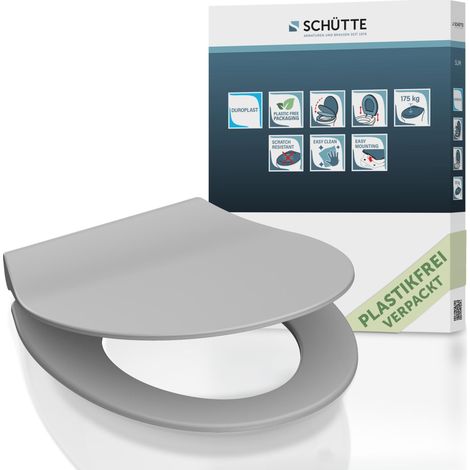 SCHÜTTE WC-Sitz aus Duroplast mit Absenkautomatik und Schnellverschluss Toilettendeckel Uni Klodeckel Einfarbig 82702